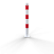 Barrier posts | Steel tube  76 x 2,6 mm | Stationary, can be titled 30 to all sides | hot-dip galvanized and white coatedwith three red reflecting stripes | without eyelet
